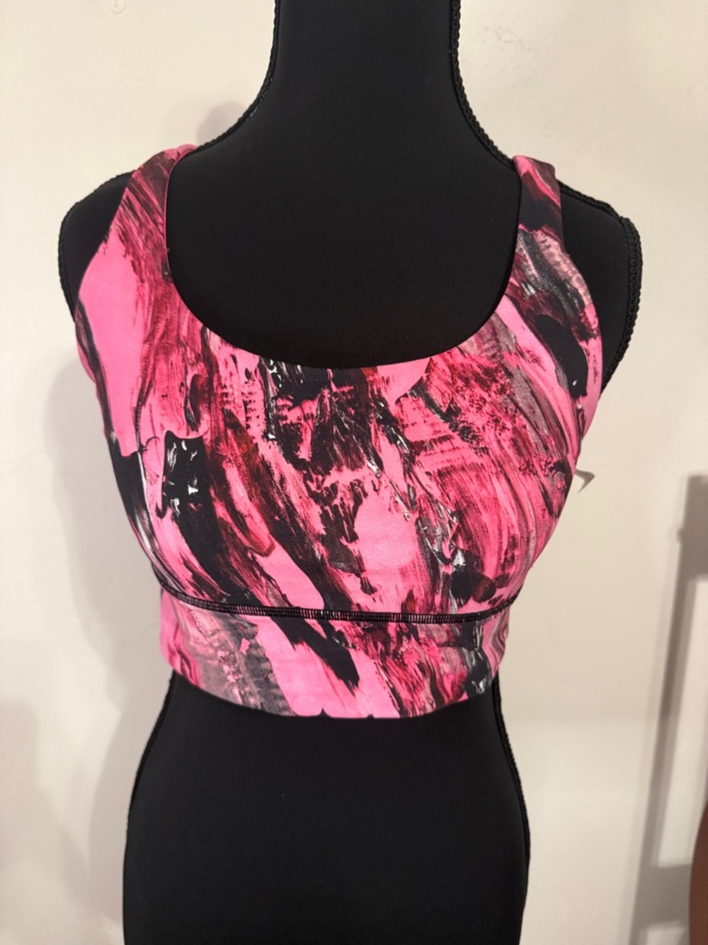 lululemon athletica Pink and Black Crisscross Sports Bra